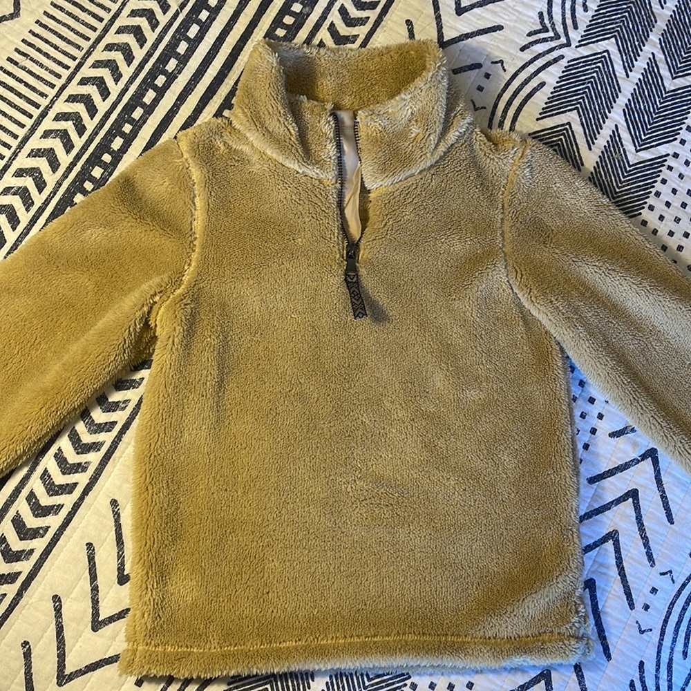 Kids Tan Faux Fur Quarter Zip